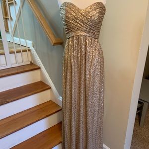 Amsale G973Q gold sequin size 10